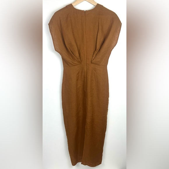 Banana Republic Mari Draped Linen Midi Dress - Picture 7 of 13